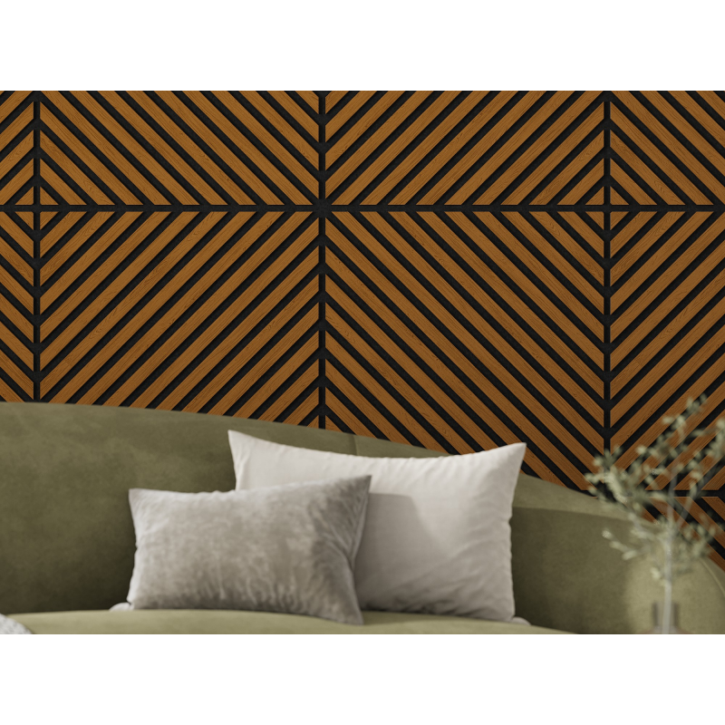 Mexen Lam-B lamelles murales 275 x 30 cm, panneau HDF 4 mm, placage technique, Chêne Sable - S100-275307-3015-001
