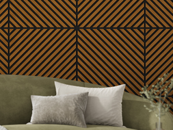 Mexen Linea 39 panneau mural acoustique 60 x 60 cm (4pcs), feutre 9 mm, placage technique, Chêne Naturel - S110-60607-39-042