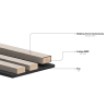 Mexen Lam-B lamelles murales 275 x 30 cm, panneau HDF 4 mm, placage technique, Chêne Sable - S100-275307-3015-001