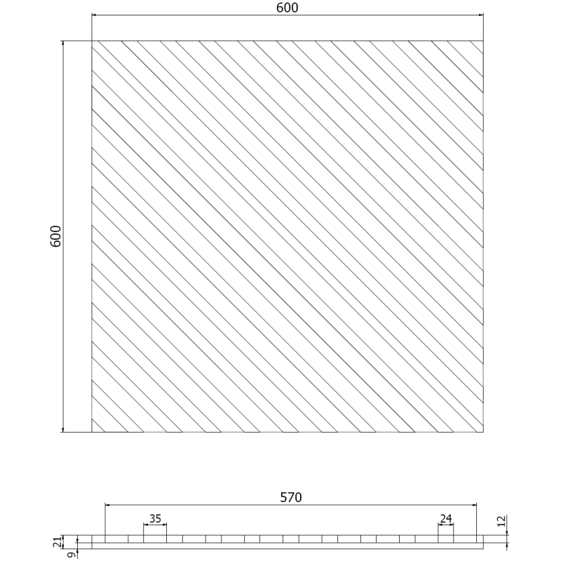 Mexen Lam-B lamelles murales 275 x 30 cm, panneau HDF 4 mm, placage technique, Chêne Sable - S100-275307-3015-001