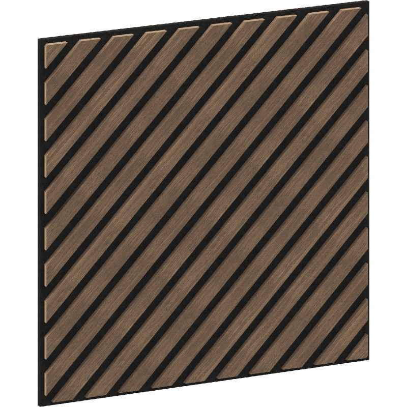 Mexen Linea 39 Panneau mural acoustique 60 x 60 cm (4 pièces), feutre 9 mm, placage technique, Noyer Foncé - S110-60607-39-044