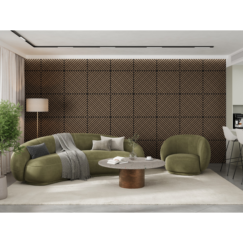 Mexen Lam-B lamelles murales 275 x 30 cm, panneau HDF 4 mm, placage technique, Chêne Sable - S100-275307-3015-001