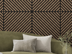 Mexen Lam-B lamelles murales 275 x 30 cm, panneau HDF 4 mm, placage technique, Chêne Sable - S100-275307-3015-001