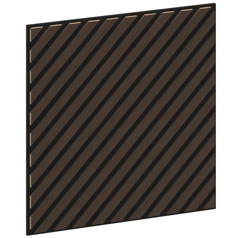 Mexen Linea 39 panneau mural acoustique 60 x 60 cm (4pcs), feutre 9 mm, placage technique, Chêne Mocca - S110-60607-39-045