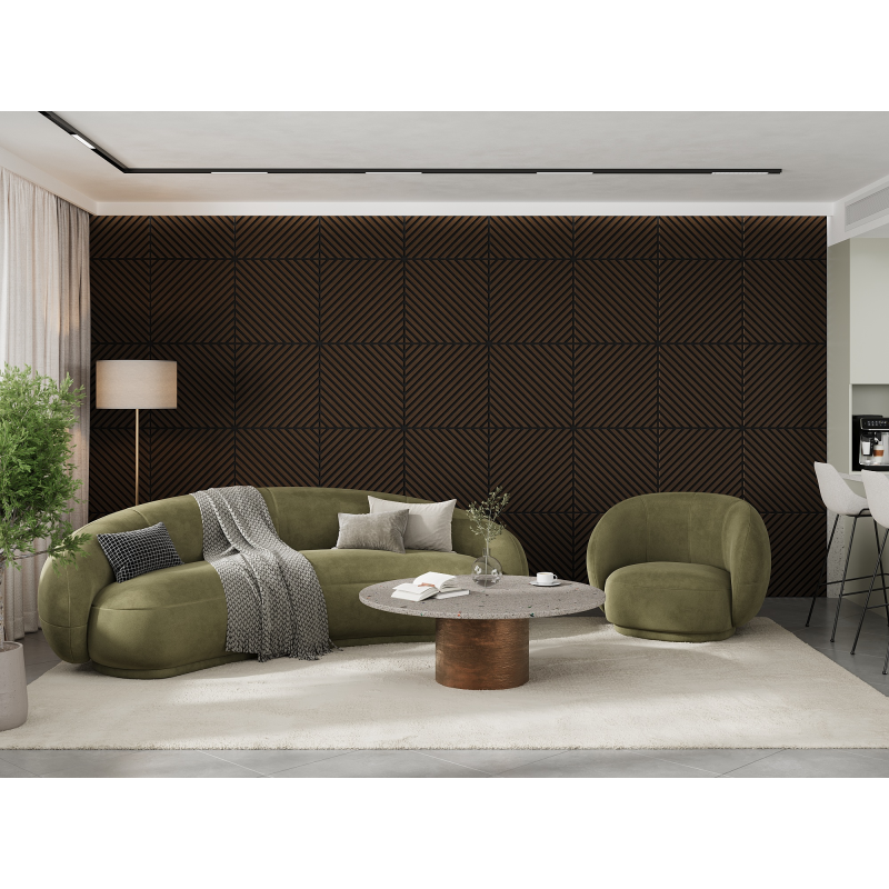 Mexen Lam-B lamelles murales 275 x 30 cm, panneau HDF 4 mm, placage technique, Chêne Sable - S100-275307-3015-001