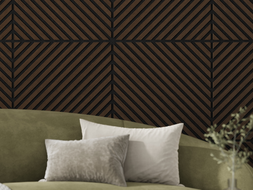 Mexen Linea 39 panneau mural acoustique 60 x 60 cm (4pcs), feutre 9 mm, placage technique, Chêne Mocca - S110-60607-39-045