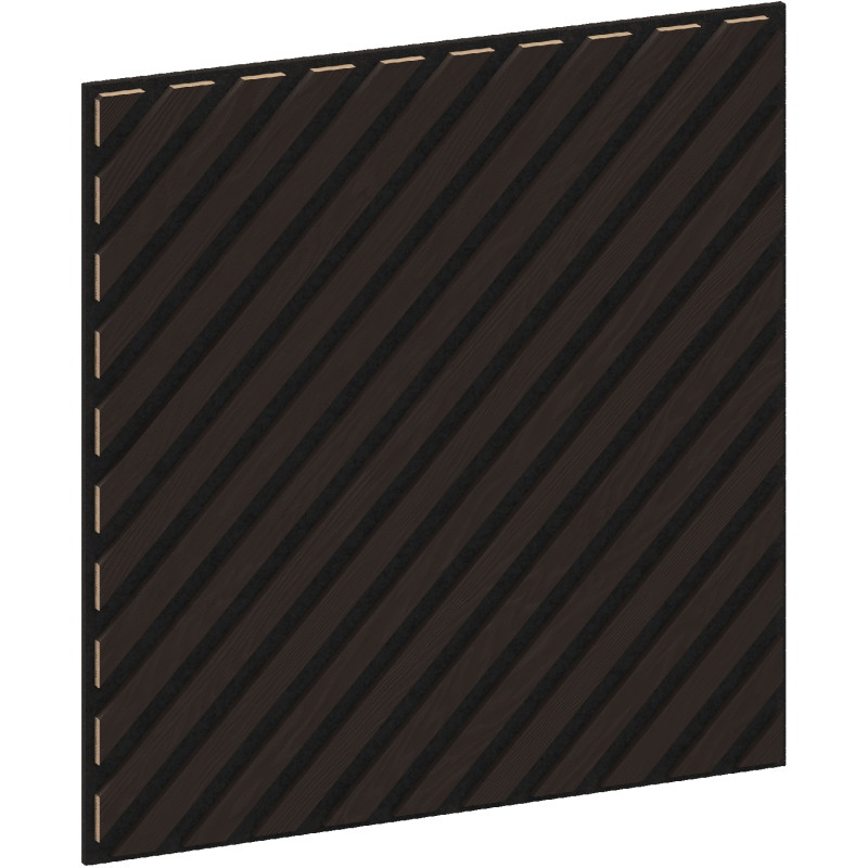 Mexen Linea 39 panneau mural acoustique 60 x 60 cm (4 pièces), feutre 9 mm, placage technique, Chêne Noir - S110-60607-39-046