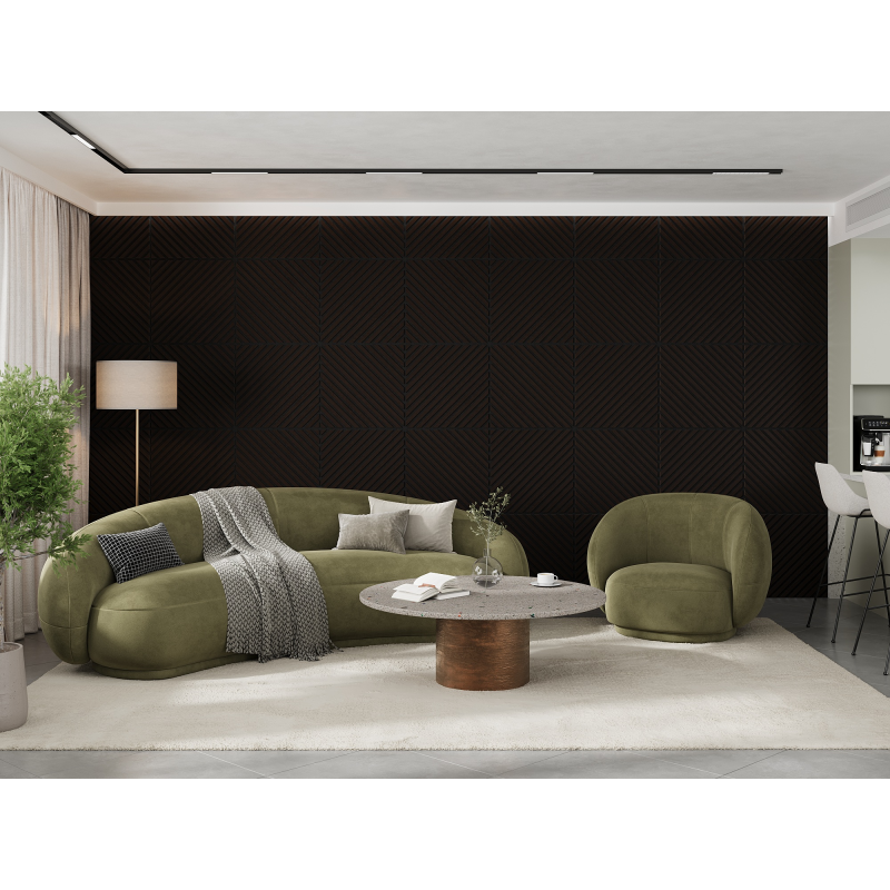 Mexen Lam-B lamelles murales 275 x 30 cm, panneau HDF 4 mm, placage technique, Chêne Sable - S100-275307-3015-001