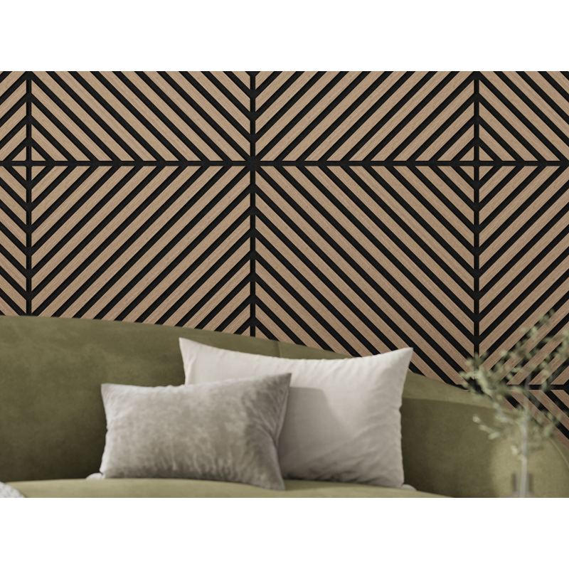 Mexen Lam-B lamelles murales 275 x 30 cm, panneau HDF 4 mm, placage technique, Chêne Sable - S100-275307-3015-001