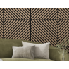 Mexen Linea 39 panneau mural acoustique 60 x 60 cm (4pcs), feutre 9 mm, placage technique, Noyer Clair - S110-60607-39-047
