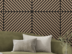 Mexen Lam-B lamelles murales 275 x 30 cm, panneau HDF 4 mm, placage technique, Chêne Sable - S100-275307-3015-001