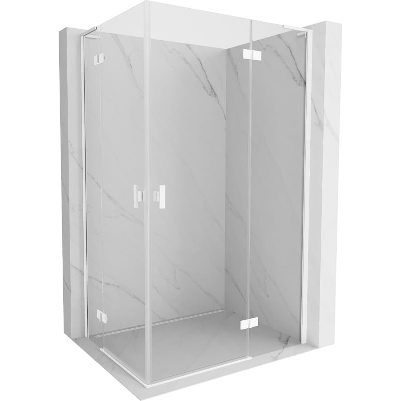 Mexen Mist-H L Duo cabine de douche pivotante droite 80 x 85 cm, transparente, blanche - 8A5L-080L-085P-20-00