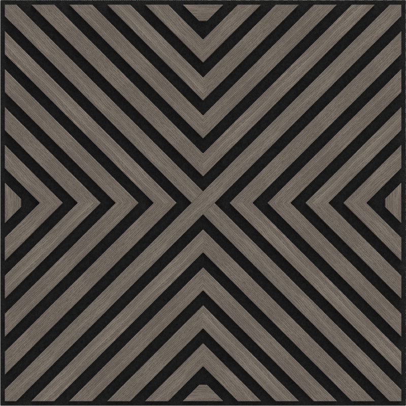 Mexen Linea 01 panneau mural acoustique 60 x 60 cm (4 pcs), feutre 9 mm, placage technique, Chêne Gris - S110-60607-01-043