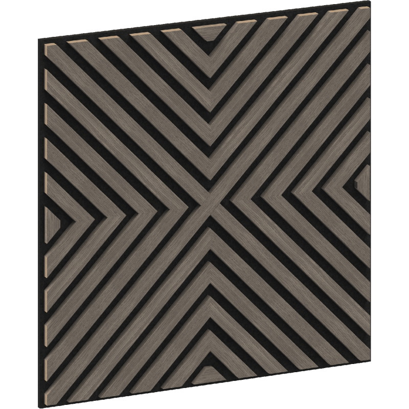 Mexen Linea 01 panneau mural acoustique 60 x 60 cm (4 pcs), feutre 9 mm, placage technique, Chêne Gris - S110-60607-01-043