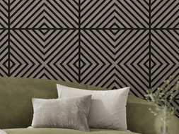 Mexen Linea 01 panneau mural acoustique 60 x 60 cm (4 pcs), feutre 9 mm, placage technique, Chêne Gris - S110-60607-01-043