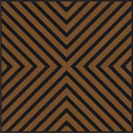 Mexen Linea 01 panneau mural acoustique 60 x 60 cm (4 pièces), feutre 9 mm, placage technique, Chêne Naturel