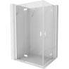 Mexen Mist-H L Double cabine de douche pivotante gauche 105 x 85 cm, transparent, blanc - 8A5L-105L-085P-20-00