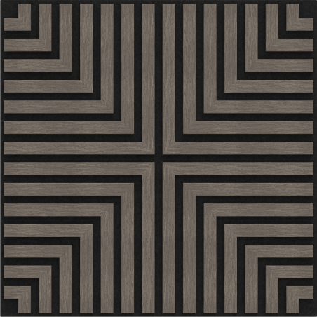 Mexen Linea 02 panneau mural acoustique 60 x 60 cm (4 pièces), feutre 9 mm, placage technique, Chêne Gris - S110-60607-02-043
