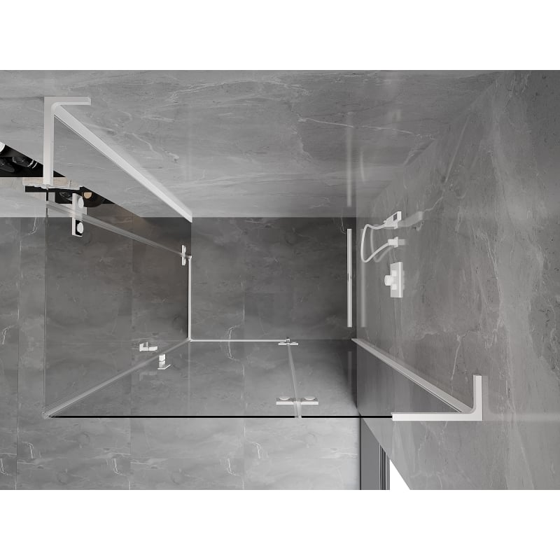 Mexen Mist-H L Duo cabine de douche à charnière droite 75 x 90 cm, transparent, blanc - 8A5L-075L-090P-20-00