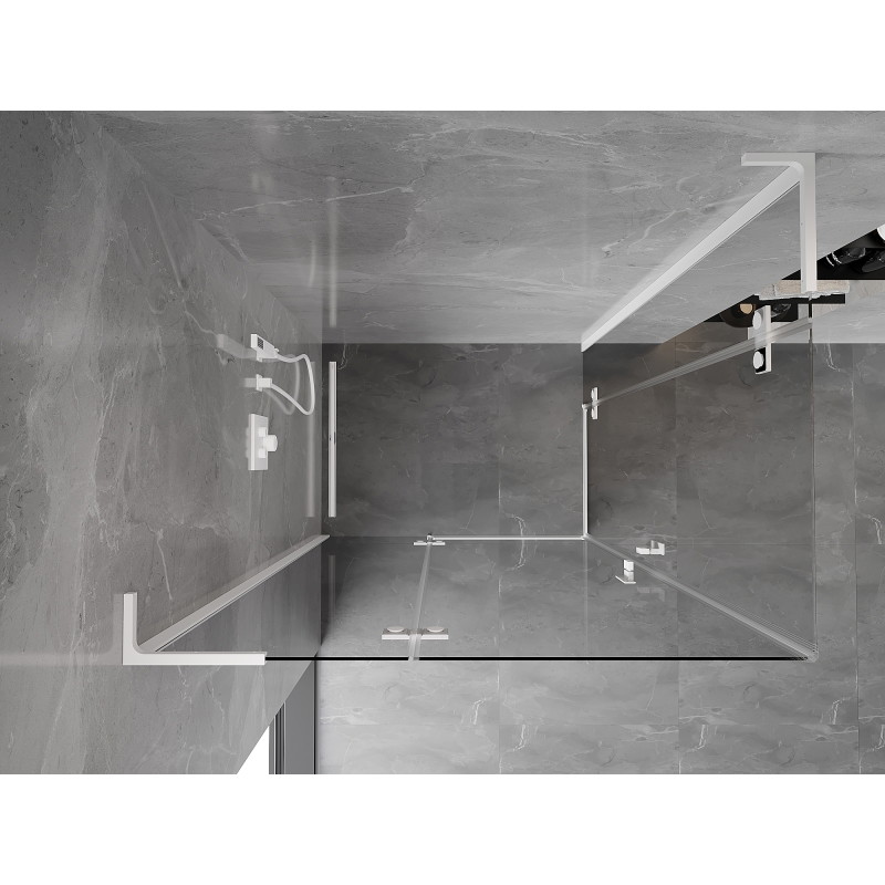 Mexen Mist-H L Duo cabine de douche pivotante gauche 95 x 90 cm, transparent, blanc - 8A5L-095L-090P-20-00