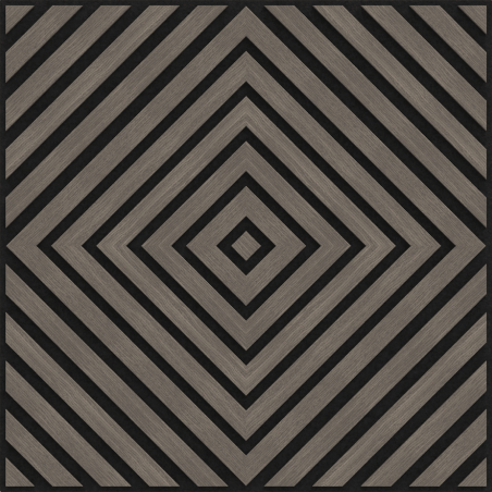 Mexen Linea 03 panneau mural acoustique 60 x 60 cm (4pcs), feutre 9 mm, placage technique, Chêne Gris - S110-60607-03-043