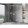Mexen Mist-H L Duo cabine de douche pivotante 95 x 95 cm, transparent, blanc - 8A5L-095L-095P-20-00