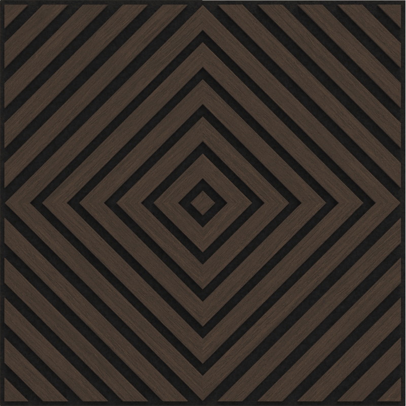 Mexen Linea 03 panneau mural acoustique 60 x 60 cm (4 pièces), feutre 9 mm, placage technique, Chêne Mocca - S110-60607-03-045
