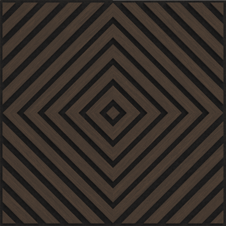Mexen Linea 03 panneau mural acoustique 60 x 60 cm (4 pièces), feutre 9 mm, placage technique, Chêne Mocca - S110-60607-03-045