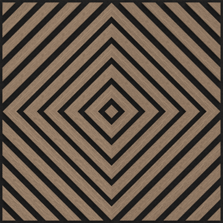 Mexen Linea 03 panneau mural acoustique 60 x 60 cm (4pcs), feutre 9 mm, placage technique, Noyer Clair - S110-60607-03-047