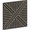 Mexen Linea 05 panneau mural acoustique 60 x 60 cm (4pcs), feutre 9 mm, placage technique, Chêne Gris - S110-60607-05-043