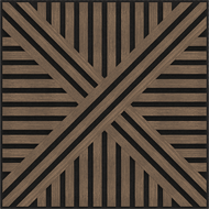 Mexen Linea 05 panneau mural acoustique 60 x 60 cm (4 pièces), feutre 9 mm, placage technique, Noyer Foncé - S110-60607-05-044
