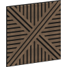 Mexen Linea 05 panneau mural acoustique 60 x 60 cm (4 pièces), feutre 9 mm, placage technique, Noyer Foncé - S110-60607-05-044
