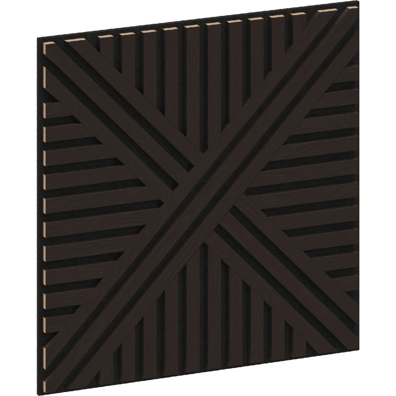 Mexen Linea 05 panneau mural acoustique 60 x 60 cm (4pcs), feutre 9 mm, placage technique, Chêne Noir - S110-60607-05-046