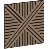 Mexen Linea 05 panneau mural acoustique 60 x 60 cm (4pcs), feutre 9 mm, placage technique, Noyer Clair - S110-60607-05-047