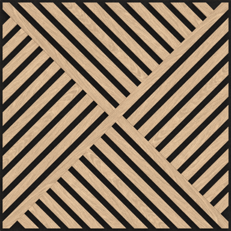 Mexen Linea 08 panneau mural acoustique 60 x 60 cm (4 pièces), feutre 9 mm, placage technique, Chêne Blanchi