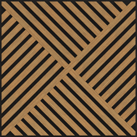Mexen Linea 08 panneau mural acoustique 60 x 60 cm (4 pièces), feutre 9 mm, placage technique, Chêne Classic