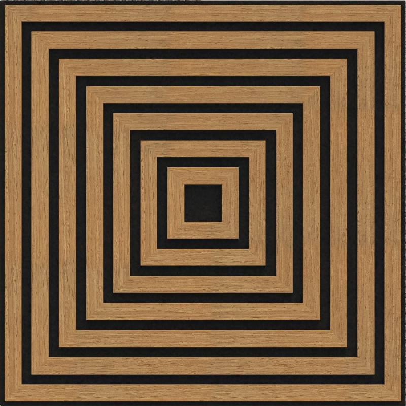 Mexen Linea 13 panneau mural acoustique 60 x 60 cm (4 pièces), feutre 9 mm, placage technique, Chêne Classique
