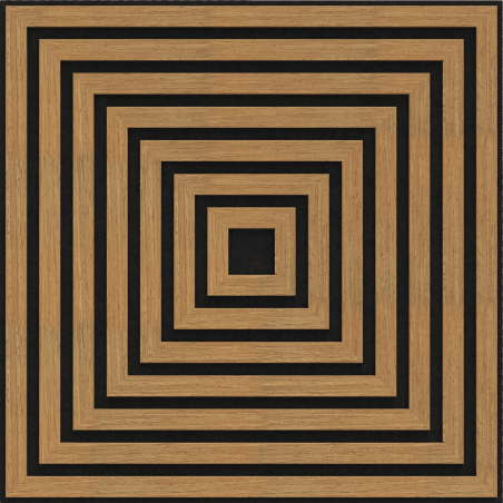 Mexen Linea 13 panneau mural acoustique 60 x 60 cm (4 pièces), feutre 9 mm, placage technique, Chêne Classique