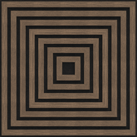 Mexen Linea 13 panneau mural acoustique 60 x 60 cm (4 pcs), feutre 9 mm, placage technique, Noyer Foncé - S110-60607-13-044