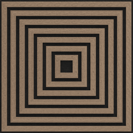 Mexen Linea 13 panneau mural acoustique 60 x 60 cm (4 pièces), feutre 9 mm, placage technique, Noyer Clair - S110-60607-13-047
