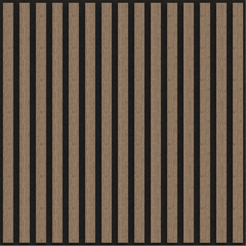 Mexen Linea 15 panneau mural acoustique 60 x 60 cm (4pcs), feutre 9 mm, placage technique, Noyer Clair - S110-60607-15-047