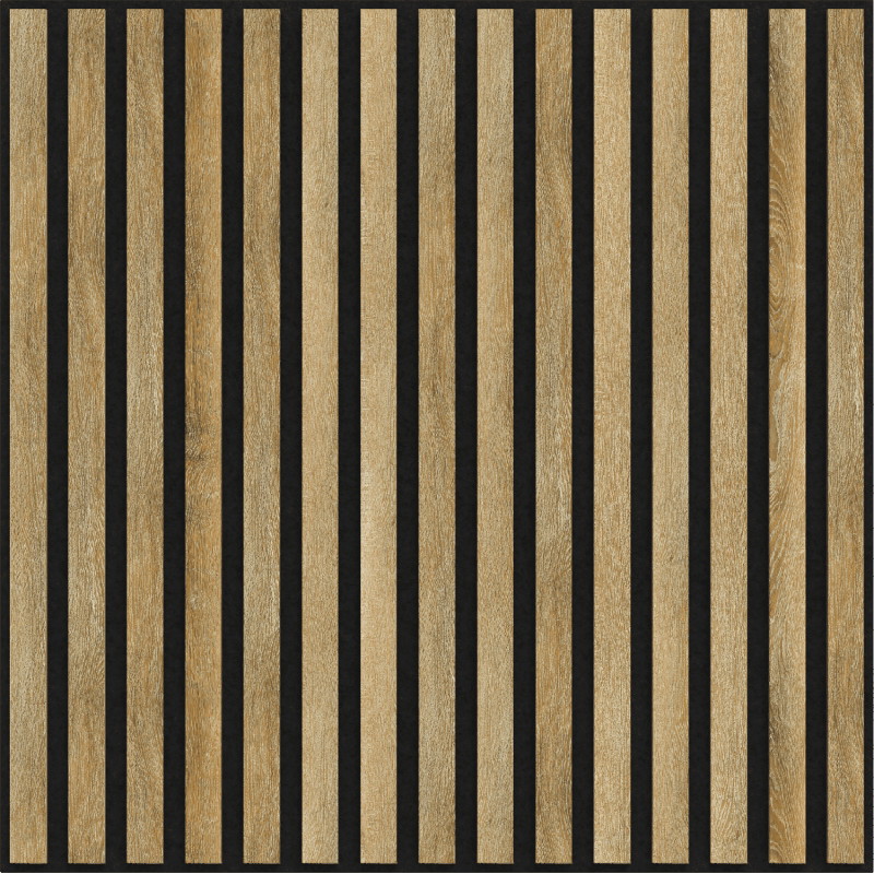 Mexen Linea 15 panneau mural acoustique 60 x 60 cm (4pcs), feutre 9 mm, placage technique, Chêne Mielleux - S110-60607-15-066