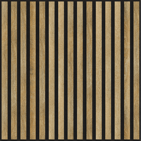 Mexen Linea 15 panneau mural acoustique 60 x 60 cm (4pcs), feutre 9 mm, placage technique, Chêne Mielleux - S110-60607-15-066