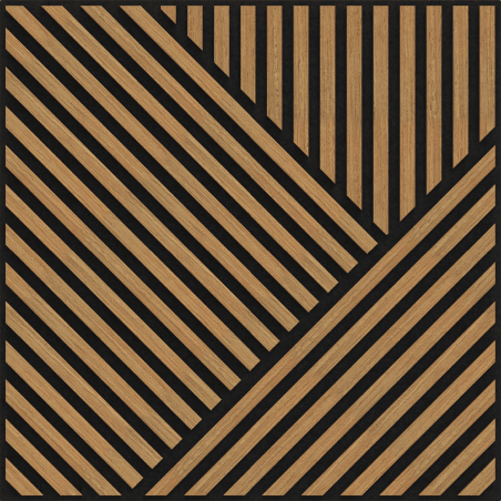 Mexen Linea 25 panneau mural acoustique 60 x 60 cm (4 pièces), feutre 9 mm, placage technique, Chêne Classic