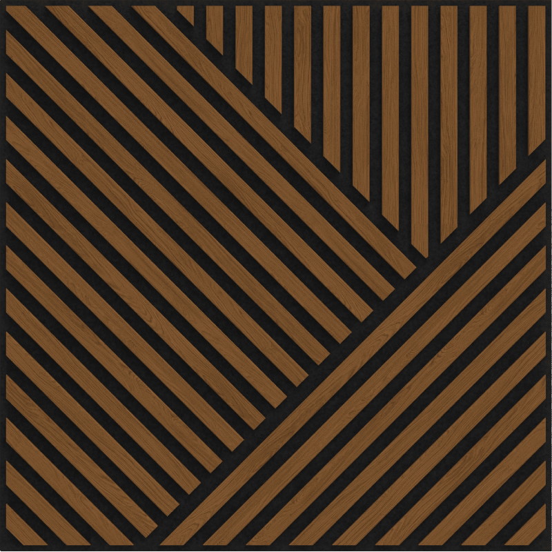 Mexen Linea 25 panneau mural acoustique 60 x 60 cm (4 pièces), feutre 9 mm, placage technique, Chêne Naturel