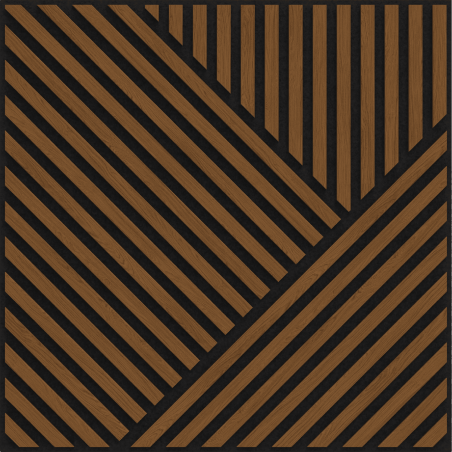 Mexen Linea 25 panneau mural acoustique 60 x 60 cm (4 pièces), feutre 9 mm, placage technique, Chêne Naturel