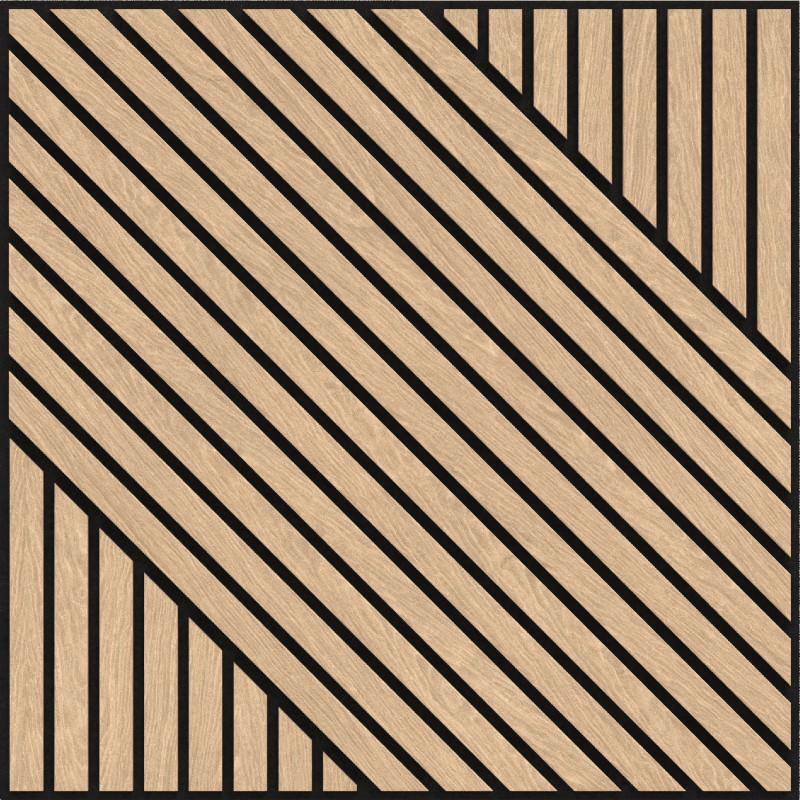 Mexen Linea 26 panneau mural acoustique 60 x 60 cm (4pcs), feutre 9 mm, placage technique, Chêne blanchi - S110-60607-26-040