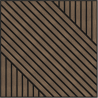 Mexen Linea 26 panneau mural acoustique 60 x 60 cm (4 pcs), feutre 9 mm, placage technique, Noyer Foncé - S110-60607-26-044
