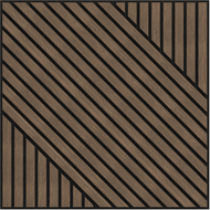 Mexen Linea 26 panneau mural acoustique 60 x 60 cm (4 pcs), feutre 9 mm, placage technique, Noyer Foncé - S110-60607-26-044