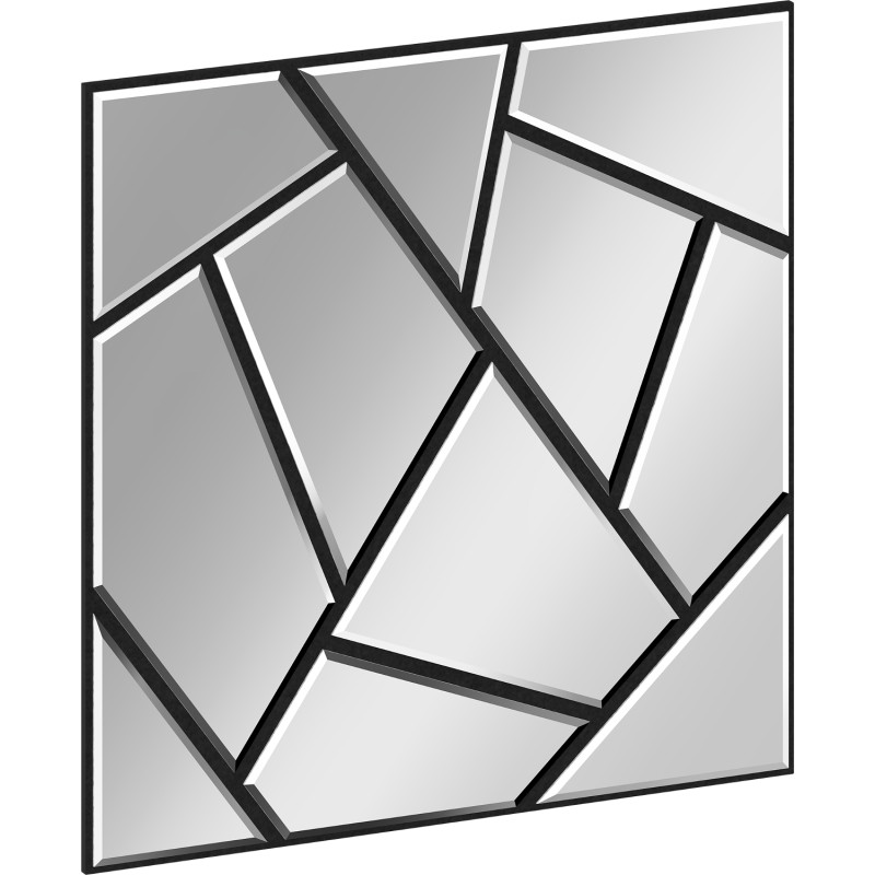 Mexen Form 04 panneau mural acoustique 60 x 60 cm (4 pcs), feutre 9 mm, placage technique, Miroir - S111-60607-04-099